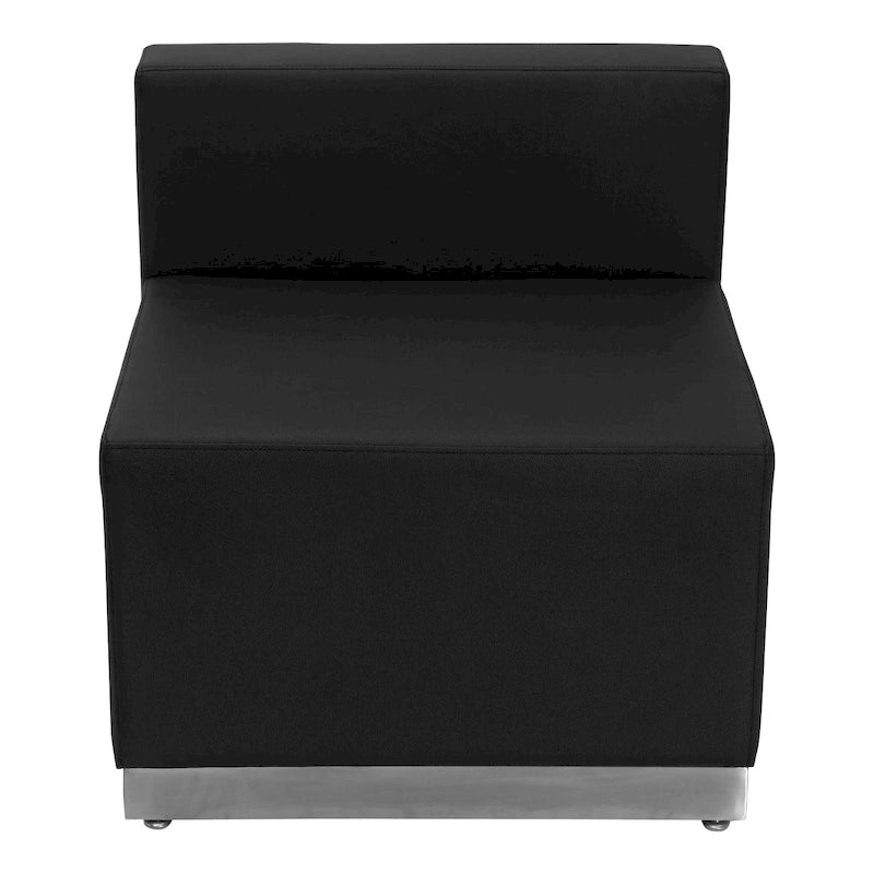 Configuration d'accueil modulable 6 pièces en LeatherSoft avec dossier et assise tendus