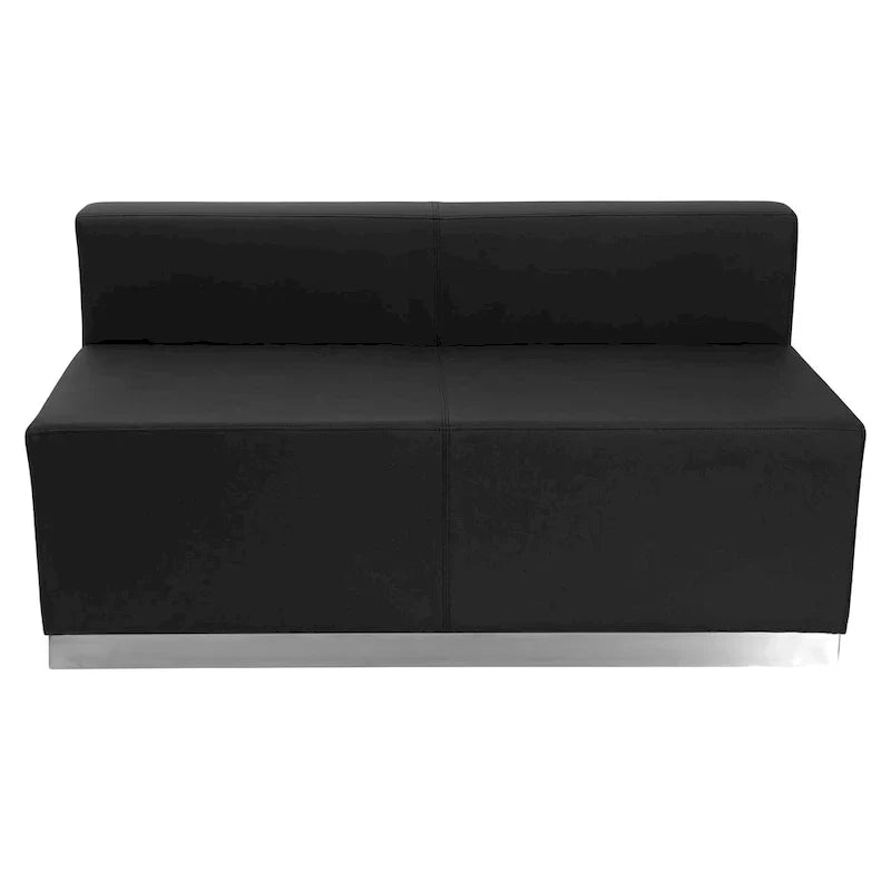 Configuration d'accueil modulable 6 pièces en LeatherSoft avec dossier et assise tendus