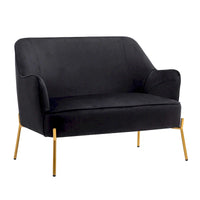 Porthos Home Kyler Canapé deux places, Revêtement en velours, Pieds en chrome doré