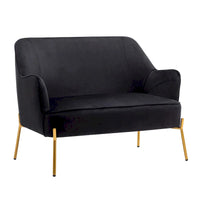 Porthos Home Kyler Canapé deux places, Revêtement en velours, Pieds en chrome doré