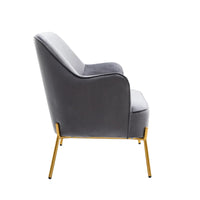 Porthos Home Kyler Canapé deux places, Revêtement en velours, Pieds en chrome doré
