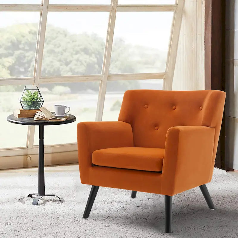 Fauteuil en velours capitonné, lot de 2 - 30,71 H x 28,35 L x 27,56 P