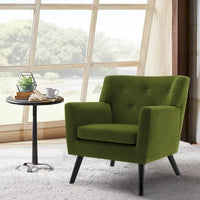 Fauteuil en velours capitonné, lot de 2 - 30,71 H x 28,35 L x 27,56 P