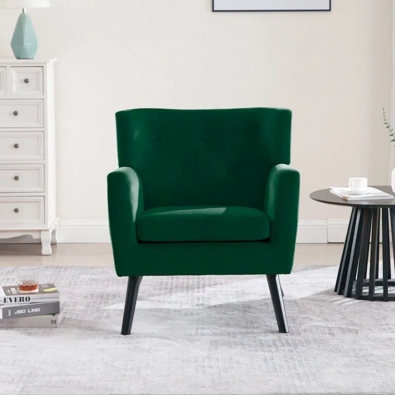 Fauteuil en velours capitonné, lot de 2 - 30,71 H x 28,35 L x 27,56 P