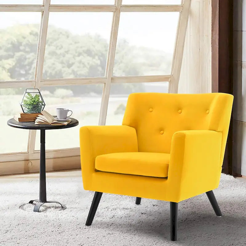 Fauteuil en velours capitonné, lot de 2 - 30,71 H x 28,35 L x 27,56 P