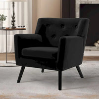 Fauteuil en velours capitonné, lot de 2 - 30,71 H x 28,35 L x 27,56 P