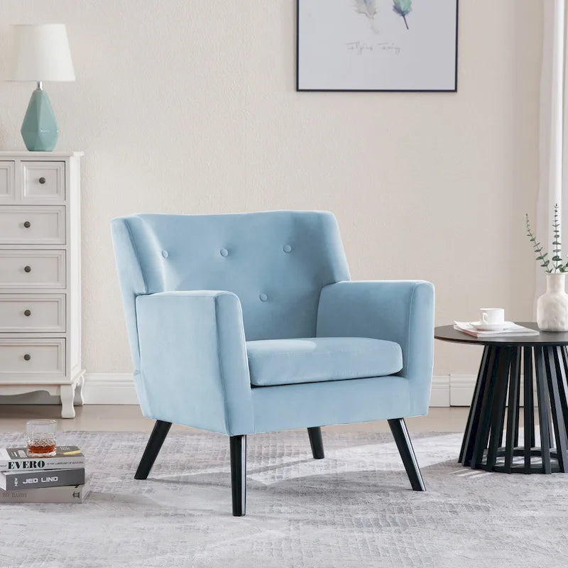 Fauteuil en velours capitonné, lot de 2 - 30,71 H x 28,35 L x 27,56 P
