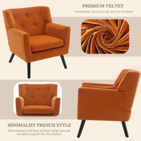 Fauteuil en velours capitonné, lot de 2 - 30,71 H x 28,35 L x 27,56 P