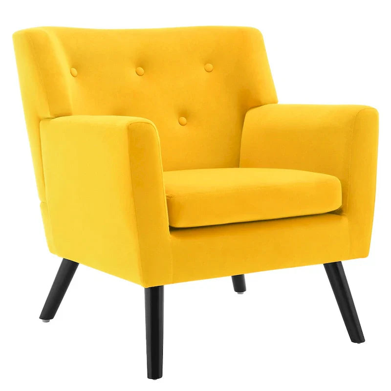 Fauteuil en velours capitonné, lot de 2 - 30,71 H x 28,35 L x 27,56 P