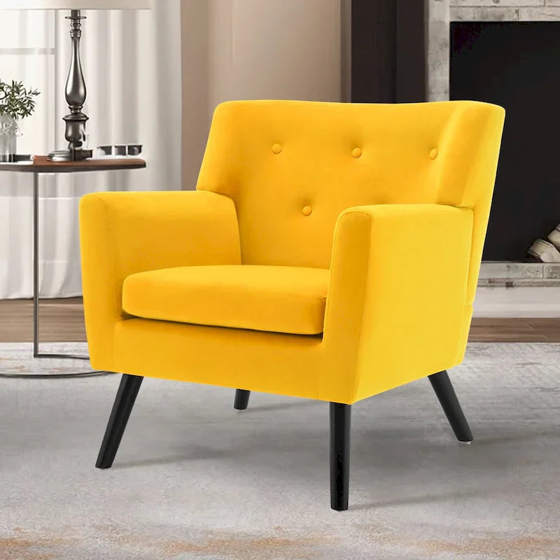 Fauteuil en velours capitonné, lot de 2 - 30,71 H x 28,35 L x 27,56 P