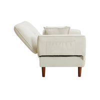 Canapé-lit multifonctionnel avec 2 oreillers en tissu beige