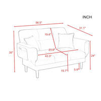 Canapé-lit multifonctionnel avec 2 oreillers en tissu beige