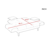 Canapé-lit multifonctionnel avec 2 oreillers en tissu beige