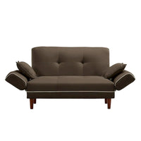 Canapé-lit multifonctionnel avec 2 oreillers en tissu beige