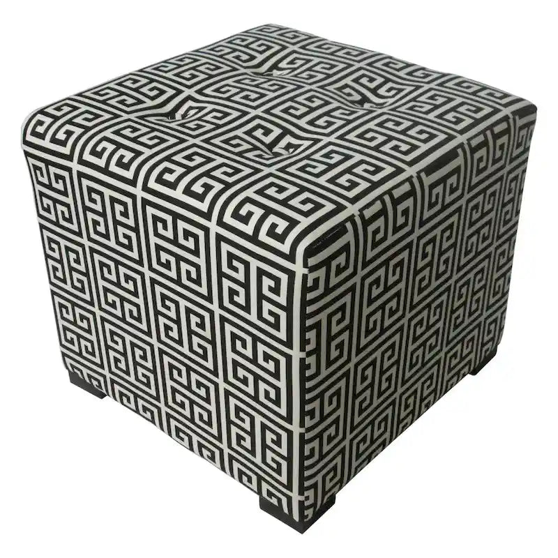 Pouf carré capitonné 4 boutons Merton Towers