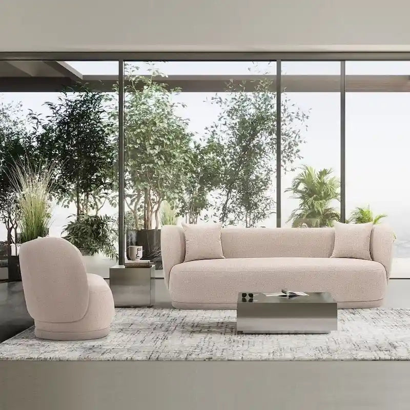 Manhattan Comfort Ensemble canapé Siri contemporain et fauteuil d'appoint avec coussins