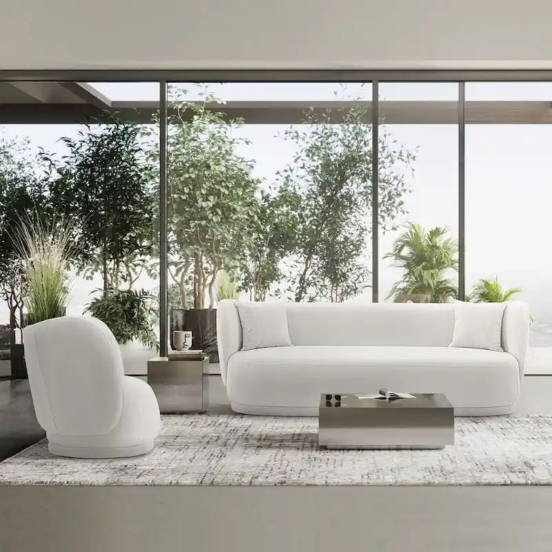Manhattan Comfort Ensemble canapé Siri contemporain et fauteuil d'appoint avec coussins