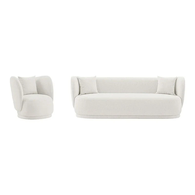 Manhattan Comfort Ensemble canapé Siri contemporain et fauteuil d'appoint avec coussins