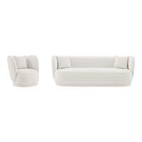 Manhattan Comfort Ensemble canapé Siri contemporain et fauteuil d'appoint avec coussins