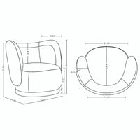 Manhattan Comfort Ensemble canapé Siri contemporain et fauteuil d'appoint avec coussins