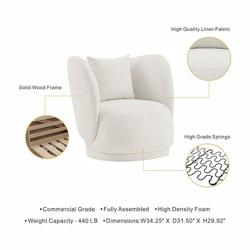 Manhattan Comfort Ensemble canapé Siri contemporain et fauteuil d'appoint avec coussins