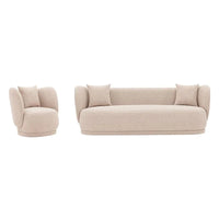 Manhattan Comfort Ensemble canapé Siri contemporain et fauteuil d'appoint avec coussins