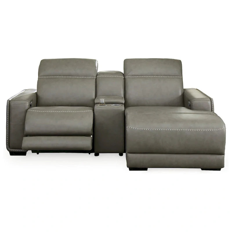Signature Design by Ashley Correze Gray – Canapé d'angle inclinable électrique 3 places avec méridienne – 88 larg. x 65 prof. x 33 haut.