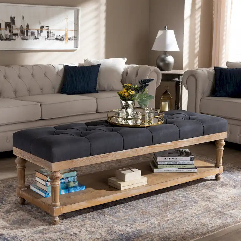 Banc de rangement moderne et rustique The Gray Barn Windy Ridge