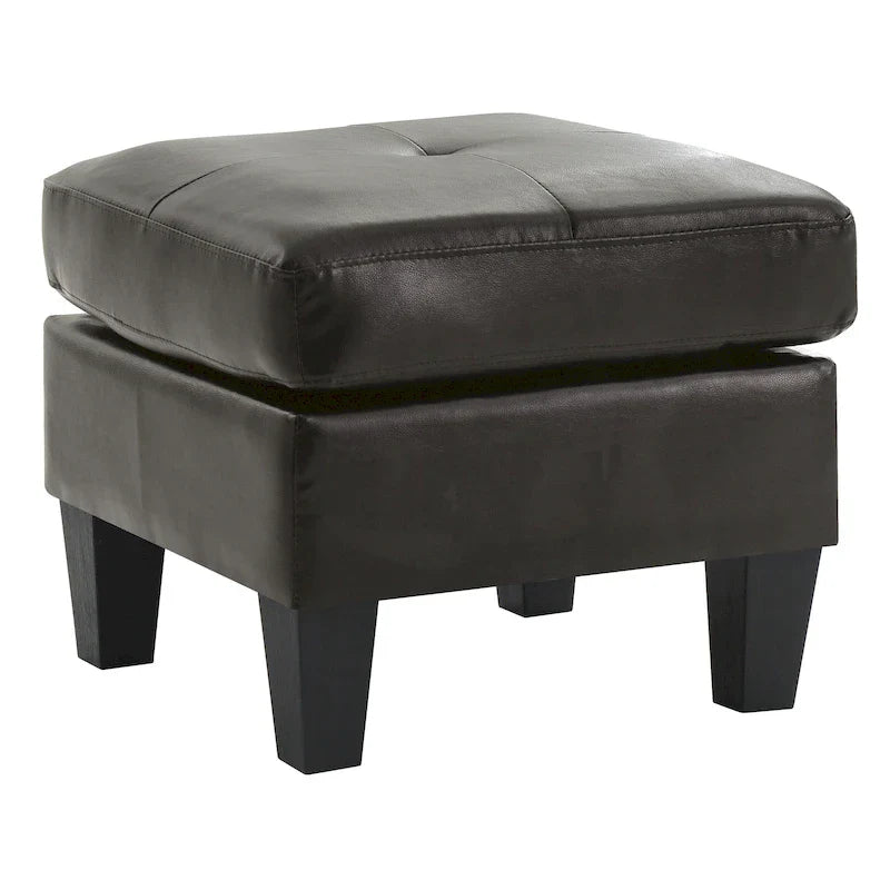 Petit pouf carré en similicuir