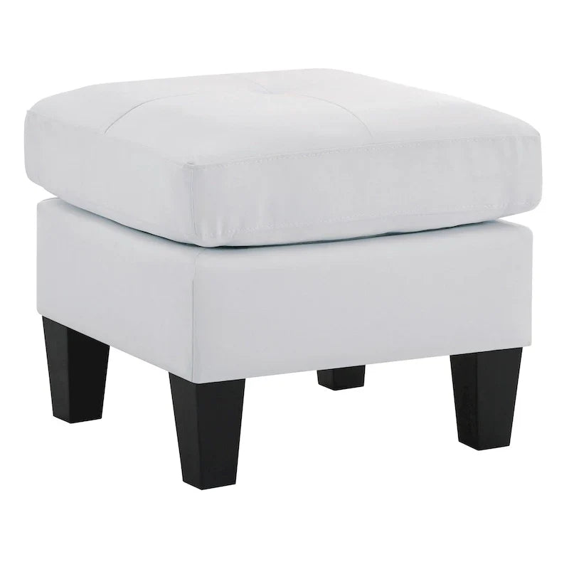 Petit pouf carré en similicuir