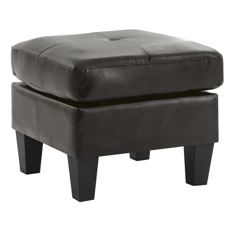 Petit pouf carré en similicuir