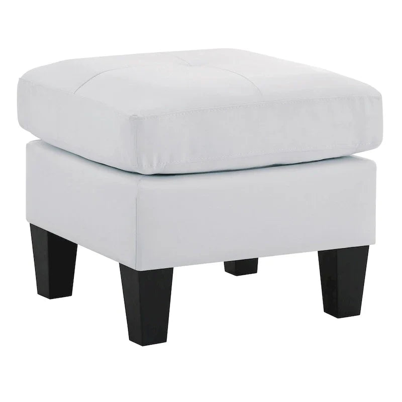 Petit pouf carré en similicuir