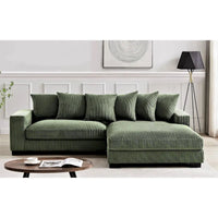 Us Pride Furniture Payan - Canapé sectionnel en L en velours côtelé de 102,4 po de large