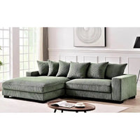 Us Pride Furniture Payan - Canapé sectionnel en L en velours côtelé de 102,4 po de large