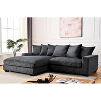 Us Pride Furniture Payan - Canapé sectionnel en L en velours côtelé de 102,4 po de large