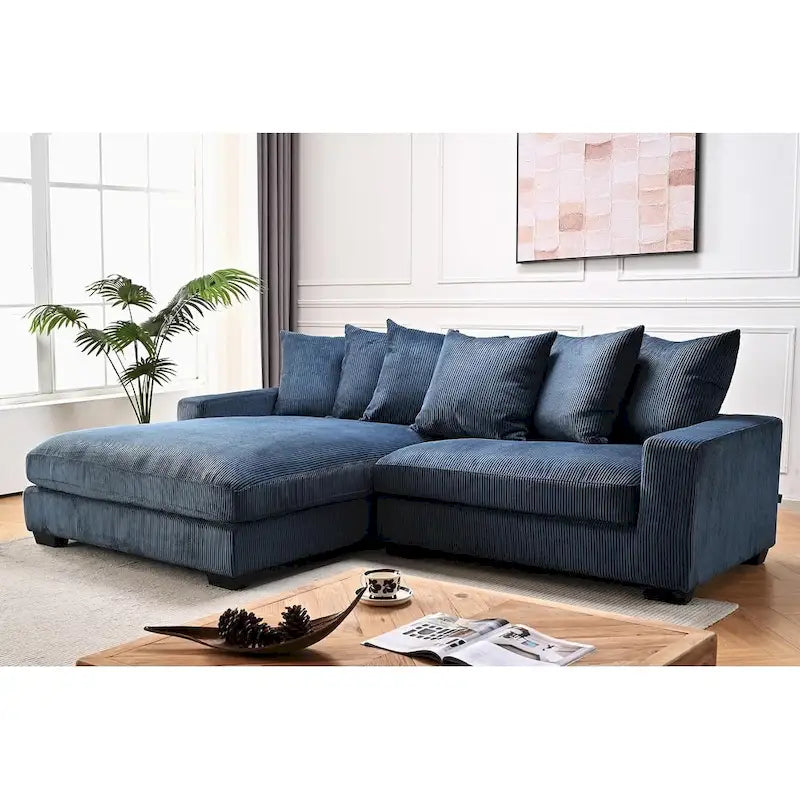 Us Pride Furniture Payan - Canapé sectionnel en L en velours côtelé de 102,4 po de large