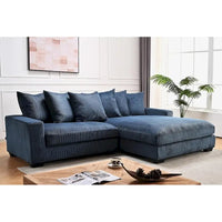 Us Pride Furniture Payan - Canapé sectionnel en L en velours côtelé de 102,4 po de large