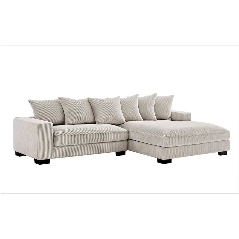 Us Pride Furniture Payan - Canapé sectionnel en L en velours côtelé de 102,4 po de large