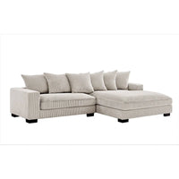 Us Pride Furniture Payan - Canapé sectionnel en L en velours côtelé de 102,4 po de large