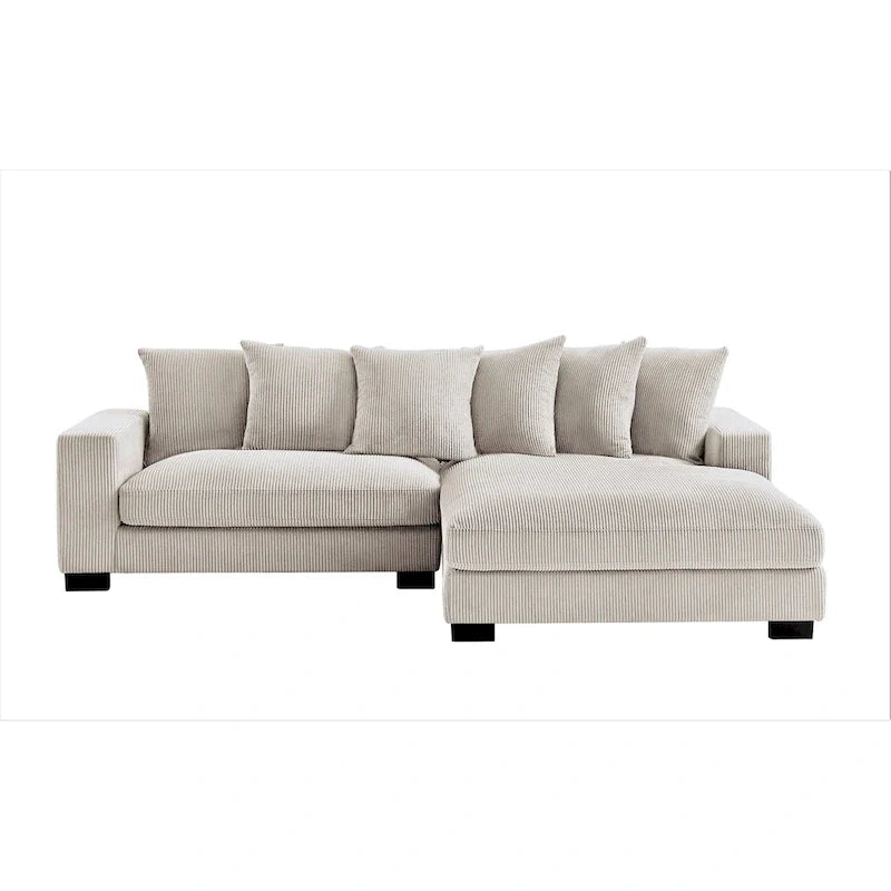 Us Pride Furniture Payan - Canapé sectionnel en L en velours côtelé de 102,4 po de large