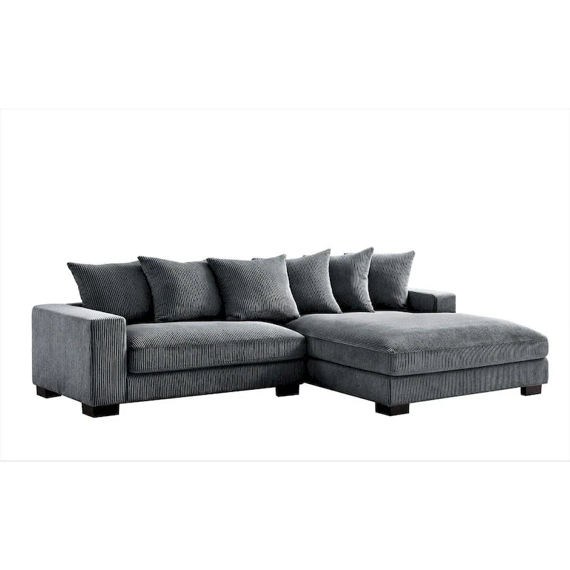 Us Pride Furniture Payan - Canapé sectionnel en L en velours côtelé de 102,4 po de large