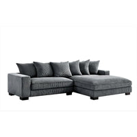 Us Pride Furniture Payan - Canapé sectionnel en L en velours côtelé de 102,4 po de large