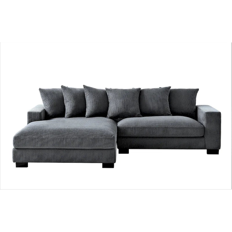 Us Pride Furniture Payan - Canapé sectionnel en L en velours côtelé de 102,4 po de large
