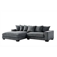 Us Pride Furniture Payan - Canapé sectionnel en L en velours côtelé de 102,4 po de large
