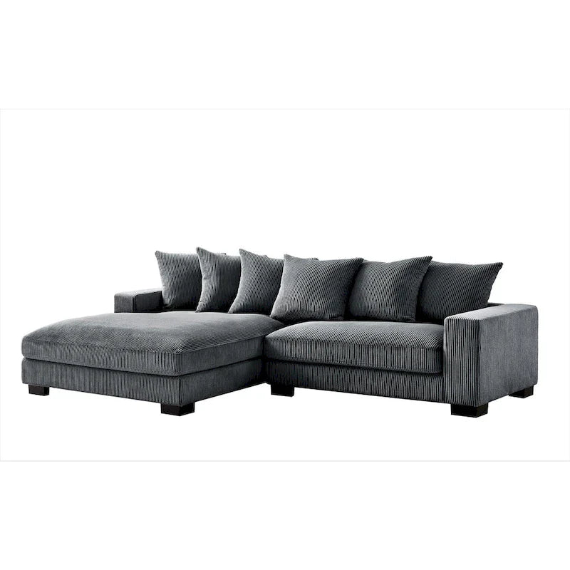 Us Pride Furniture Payan - Canapé sectionnel en L en velours côtelé de 102,4 po de large