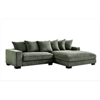 Us Pride Furniture Payan - Canapé sectionnel en L en velours côtelé de 102,4 po de large