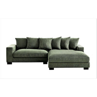 Us Pride Furniture Payan - Canapé sectionnel en L en velours côtelé de 102,4 po de large