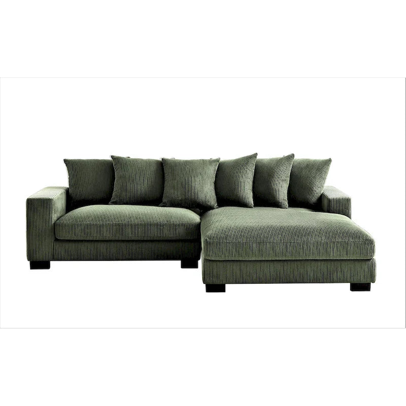 Us Pride Furniture Payan - Canapé sectionnel en L en velours côtelé de 102,4 po de large