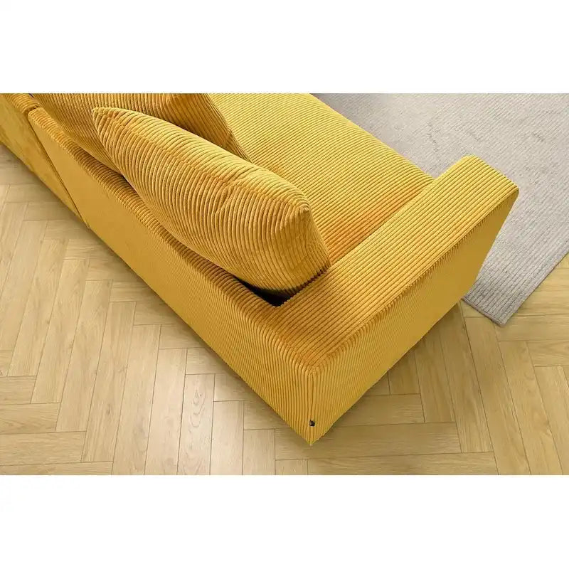 Us Pride Furniture Payan - Canapé sectionnel en L en velours côtelé de 102,4 po de large
