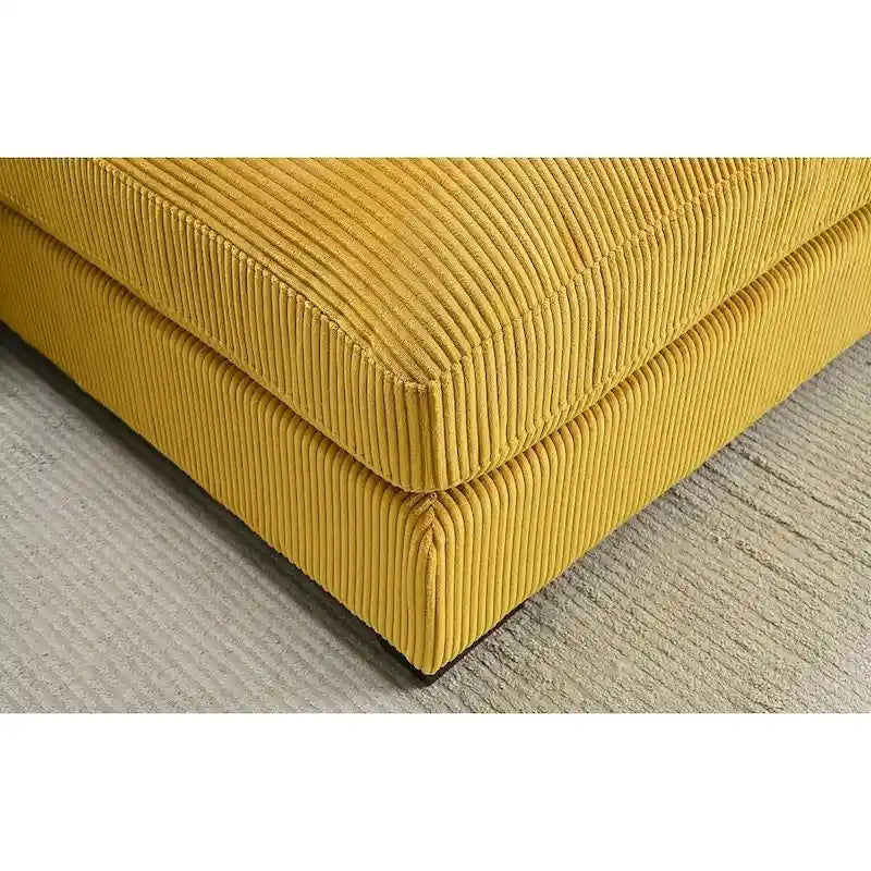 Us Pride Furniture Payan - Canapé sectionnel en L en velours côtelé de 102,4 po de large